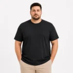 Erkek Battal Big Size Basic Tişört Bisiklet Yaka Rahat Kalıp T-Shirt - Siyah