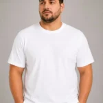 Erkek Battal Big Size Basic Tişört Bisiklet Yaka Rahat Kalıp T-Shirt - Beyaz