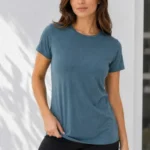 Basic Tişört Bisiklet Yaka Kısa Kol Günlük Yazlık Slim Fit T-Shirt - Füme