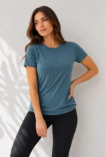 Basic Tişört Bisiklet Yaka Kısa Kol Günlük Yazlık Slim Fit T-Shirt - Füme - Görsel 3