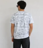 Erkek Batik Desenli Tişört Bisiklet Yaka Kısa Kol Regular Fit T-shirt - Gri - Görsel 3