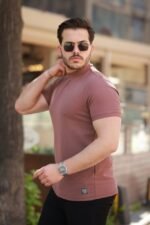 Erkek Yarım Balıkçı Yaka Kısa Kollu T-shirt - Görsel 2
