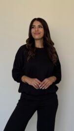 Kadın Uzun Kollu Bisiklet Yaka Viskon Iki Iplik Bluz Ve Pantolon Ikili Takım - Görsel 2