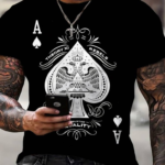 Erkekkısa Kollu Yuvarlak Yaka Desenli Viskon T-shirt