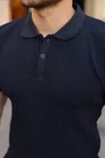 Erkek Düğmeli Yaka Kısa Kollu Triko Tişört - Görsel 4