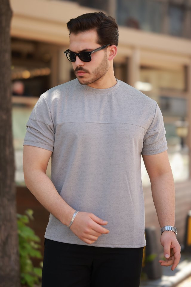 7b17b3b37f73a48b21eb60ad09235813.jpg Erkek Oversize Bisiklet Yaka Kısa Kollu T-shirt - Görsel 1