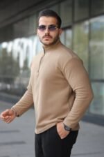 Erkek Zip Yaka Polar Sweat - Görsel 2