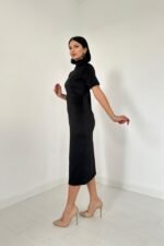 Siyah Balıkçı Yaka Elbise - Görsel 2