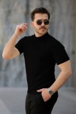 Erkek Kısa Kollu Hakim Yaka önü Düğmeli Viskon Bluz - Görsel 8