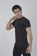 Erkek File Cepli Slim Fit T-shirt - Siyah - Görsel 3