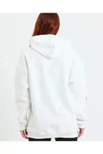Baskılı Kapüşonlu Sweatshirt - Beyaz - Görsel 4