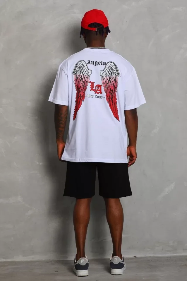 TY65d4bfca4092b65d4bfca4092e.webp Unisex Oversize Baskılı Bisiklet Yaka T-Shirt - Beyaz - Görsel 1