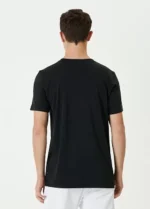 Unisex Basic Bisiklet Yaka Regular T-Shirt - Siyah - Görsel 2