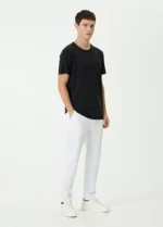 Unisex Basic Bisiklet Yaka Regular T-Shirt - Siyah - Görsel 4