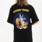 Unisex Baskılı Oversize T-Shirt - Siyah