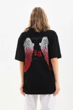 Unisex Baskılı Oversize T-Shirt - Siyah - Görsel 2