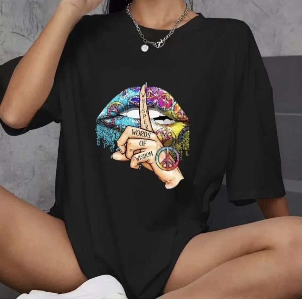 TY663a9b4c8bdde663a9b4c8bde1.webp Unisex Bisiklet Yaka Baskılı Oversize T-Shirt - Siyah - Görsel 1