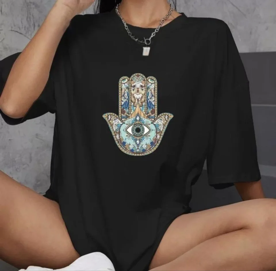 TY663a9b4f13d8f663a9b4f13d91.webp Unisex Bisiklet Yaka Baskılı Oversize T-Shirt - Siyah - Görsel 1