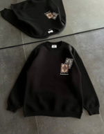 Bisiklet Yaka Baskılı SweatShirt - Siyah