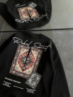 Bisiklet Yaka Baskılı SweatShirt - Siyah - Görsel 3