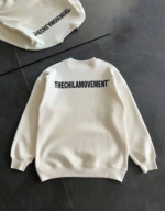 Kışlık Bisiklet Yaka Oversize Baskılı SweatShirt - Beyaz - Görsel 2