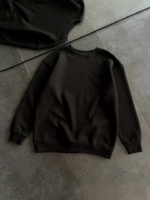 Kışlık Bisiklet Yaka Üç İplik Basic SweatShirt - Siyah - Görsel 4