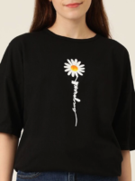Baskılı T-shirt - Siyah - Görsel 4