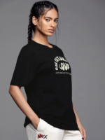 Baskılı Oversize T-shirt - Siyah - Görsel 2