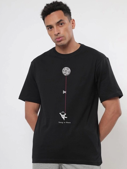 TY67c02ddd9dbf667c02ddd9dbf8.png Erkek Baskılı Oversize T-shirt - Siyah - Görsel 1