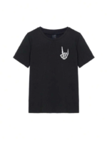 Erkek Baskılı Oversize T-shirt - Siyah - Görsel 3