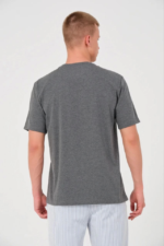 Erkek 24/1 Düz A Kalite Oversize T-shirt - Antrasit - Görsel 2