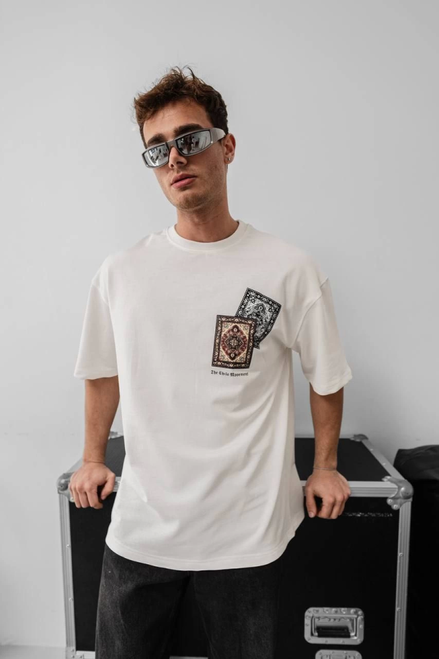 TY67d34b9c4dc7a67d34b9c4dc7c.png Erkek Baskılı Oversize T-shirt - Beyaz - Görsel 1