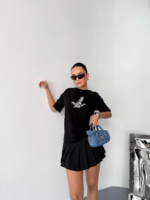 Kısa Kol Baskılı T-shirt - Siyah - Görsel 3