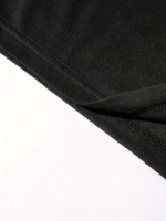 Baskılı Oversize Bisiklet Yaka T-shirt - Siyah - Görsel 4
