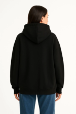 Samuray Ninja Çift Kapşonlu ZIP Fermuarlı Kanguru Çepli Hoodie Maske Detaylı Swetshirt - Siyah - Görsel 3
