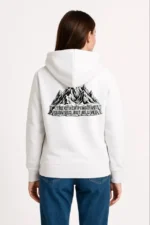 Nihilist Penguen Temalı Oversize Kapüşonlu Sweatshirt - Beyaz