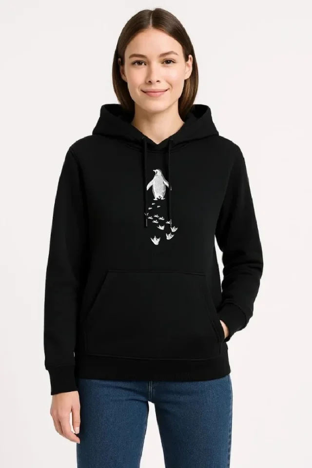 TY697b71d8f00ad697b71d8f00b0.webp Nihilist Penguen Temalı Oversize Kapüşonlu Sweatshirt - Siyah - Görsel 1
