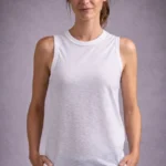 Flamlı Kumaş Sıfır Kolsuz Atlet Basic Spor Üst, Günlük Ve Fitness Kullanımına Uygun - Beyaz