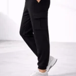 Erkek Jogger Eşofman Altı Regular Fit , Kargo Cepli, Lastikli Paça, Günlük Spor Pantolon - Siyah