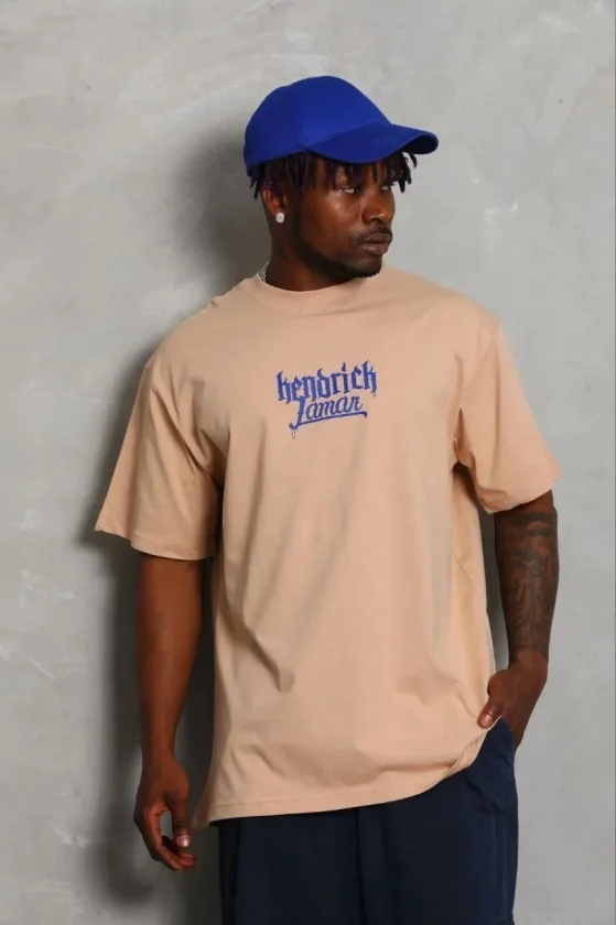 TY69b6781e1ba8a69b6781e1ba8c.webp Erkek Baskılı T-Shirt Kısa Kol Bisiklet Yaka Regular Fit Rahat Kalıp Günlük Tişört - Bej - Görsel 1