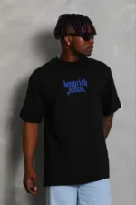 Erkek Baskılı T-Shirt Kısa Kol Bisiklet Yaka Regular Fit Rahat Kalıp Günlük Tişört - Siyah - Görsel 2