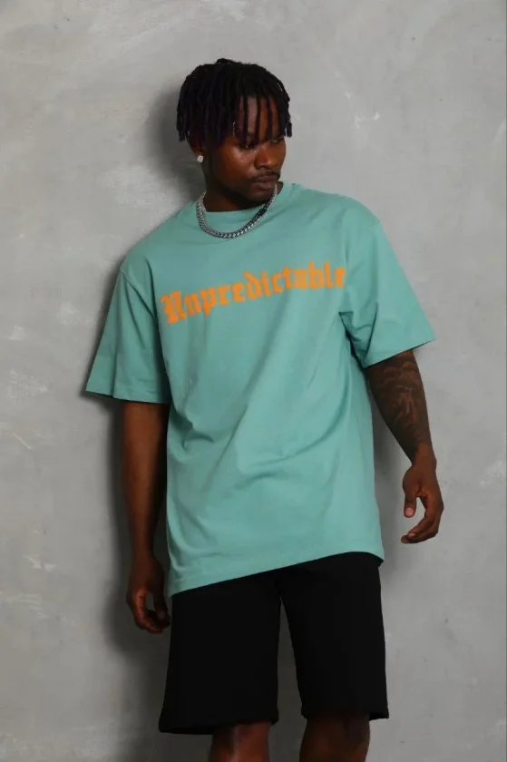 TY69b686170ddb469b686170ddb7.webp Erkek Baskılı T-Shirt Kısa Kol Bisiklet Yaka Regular Fit Rahat Kalıp Günlük Tişört - Mint Yeşili - Görsel 1