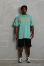 Erkek Baskılı T-Shirt Kısa Kol Bisiklet Yaka Regular Fit Rahat Kalıp Günlük Tişört - Mint Yeşili - Görsel 2