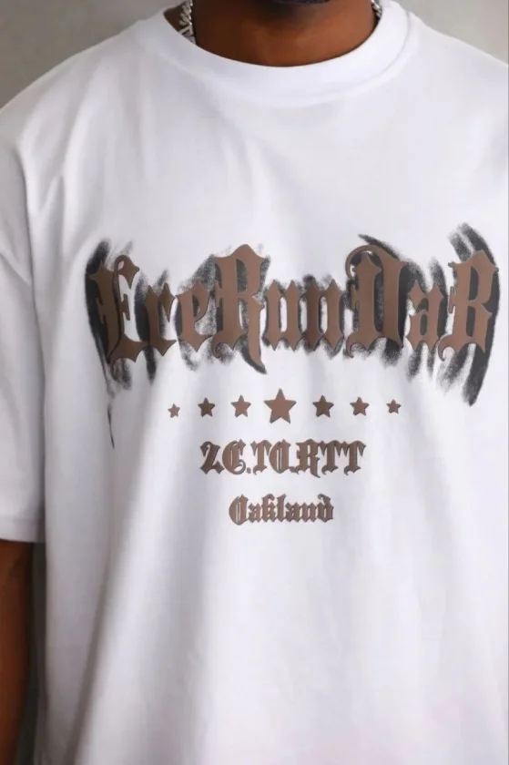 TY69b69b350f0ea69b69b350f0ec.webp Erkek Baskılı T-Shirt Kısa Kol Bisiklet Yaka Regular Fit Rahat Kalıp Günlük Tişört - Beyaz - Görsel 1