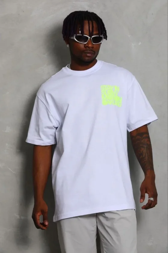 TY69b6a26091c5e69b6a26091c5f.webp Erkek Baskılı T-Shirt Kısa Kol Bisiklet Yaka Regular Fit Rahat Kalıp Günlük Tişört - Beyaz - Görsel 1