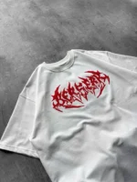 Erkek Baskılı T-Shirt Yazlık Kısa Kol Bisiklet Yaka Rahat Kalıp Tişört - Beyaz - Görsel 4