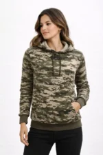 Kamuflaj Desenli 2 İplik 4 Mevsim Kapüşonlu Kanguru Cepli Hoodie Sweatshirt - Kamuflaj - Görsel 4