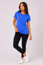 Basic Tişört Bisiklet Yaka Kısa Kol Günlük Yazlık Slim Fit T-Shirt - Mavi - Görsel 3