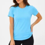 Basic Tişört Bisiklet Yaka Kısa Kol Günlük Yazlık Slim Fit T-Shirt - Turkuaz
