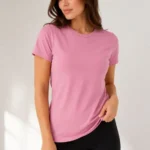 Basic Tişört Bisiklet Yaka Kısa Kol Günlük Yazlık Slim Fit T-Shirt - Pembe